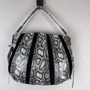 Aimee Kestenberg Tuscany Hobo Purse Shoulder Bag Suede Animal Print Leather